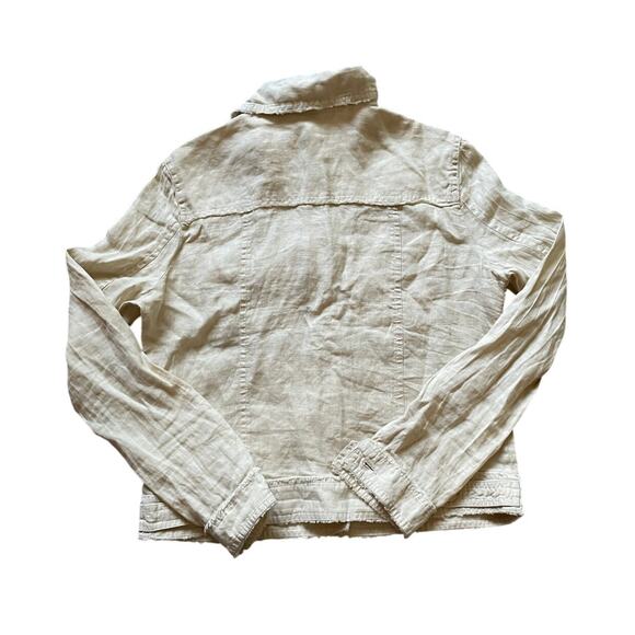 Lulu B Womens/Teen Linen Jacket Size XS Cream/White color Distressed Summer - Picture 2 of 7